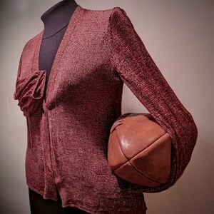 Jones New York Red Knit Cropped Sweater Size L